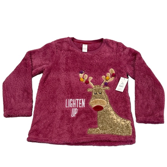 NWT Secret Treasures Women's Plush PJ Reindeer Top - Picture 2 of 9